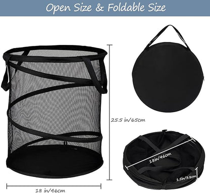 BATTOO Mesh Collapsible Laundry Baskets, Foldable Pop Up Laundry Hamper