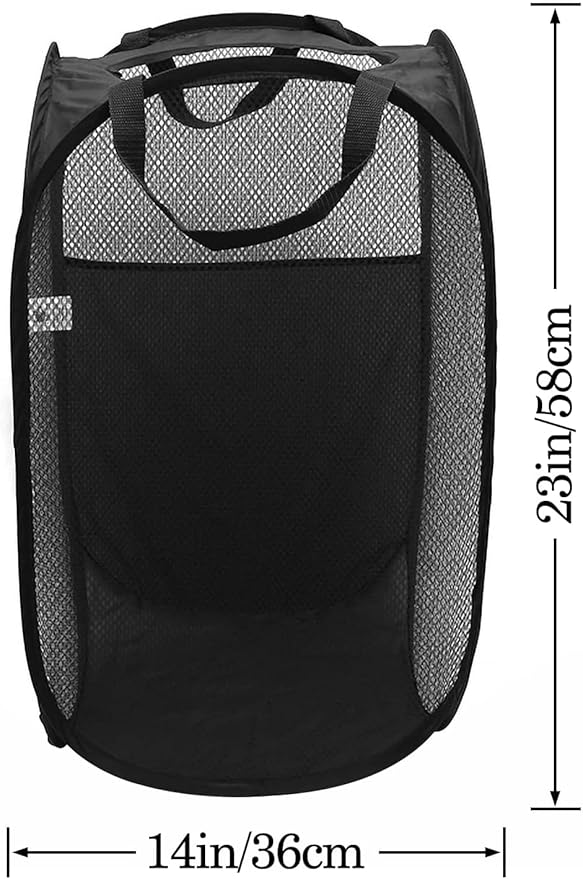 AQQA 9 Pcs Mesh Popup Laundry Hamper Set, Durable Handles, Sturdy Mesh