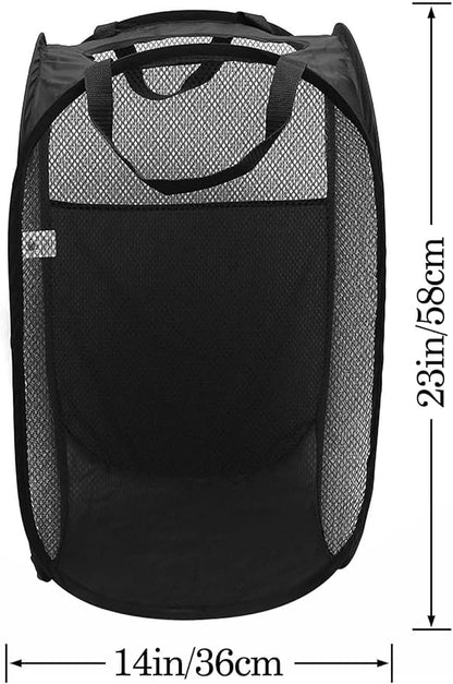 AQQA 9 Pcs Mesh Popup Laundry Hamper Set, Durable Handles, Sturdy Mesh