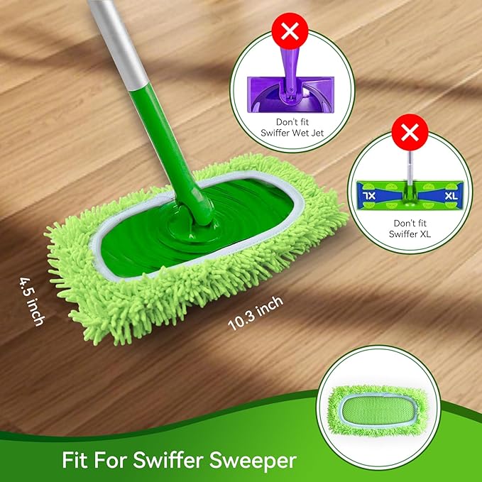 4 Pack Reusable Microfiber Mop Pads Compatible