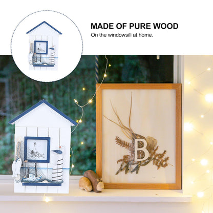 Hemoton Wall Mounted Key Storage Box with Single Bird Design Wooden Key Holder Cabinet for Home Entryway Organizer 11.81X9.05X1.96 Inches