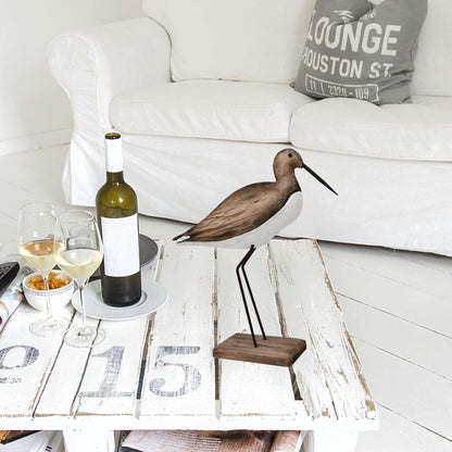 Morning View Wooden Sea Birds Decor Wood Seagull Statue Bird Figurines Seabird Statue Standing Seagulls Decorations Coastal Sculpture Nautical Beach Ocean Home Table Garden Yard Lawn Outdoor 11.5 Inch