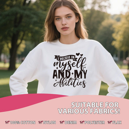 Falueqg Dtf Transfers Ready to Press - 20Pcs Woman Affirmation Iron on Transfer for Tshirts, Inspirational Positive Quotes Iron on Decals Patches, Motivational Heat Stickers for DIY Clothes Bags