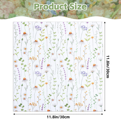 24 Sheets Floral Scrapbook Paper, Double Sided Patterned Scrapbook Paper, Wildflower Decorative Cardstock for DIY Crafts, Card Making, Photo Album, Junk Journal（12 x 12 Inch)