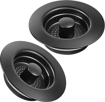 Kitchen Sink Drain Strainer 2 Pack, 304 Stainless Steel Pop Up Sink Stopper