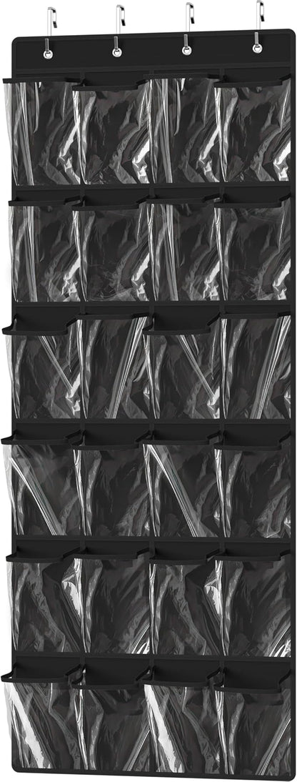 Simple Houseware 24 Pockets Large Clear Pockets Over The Door Hanging Shoe