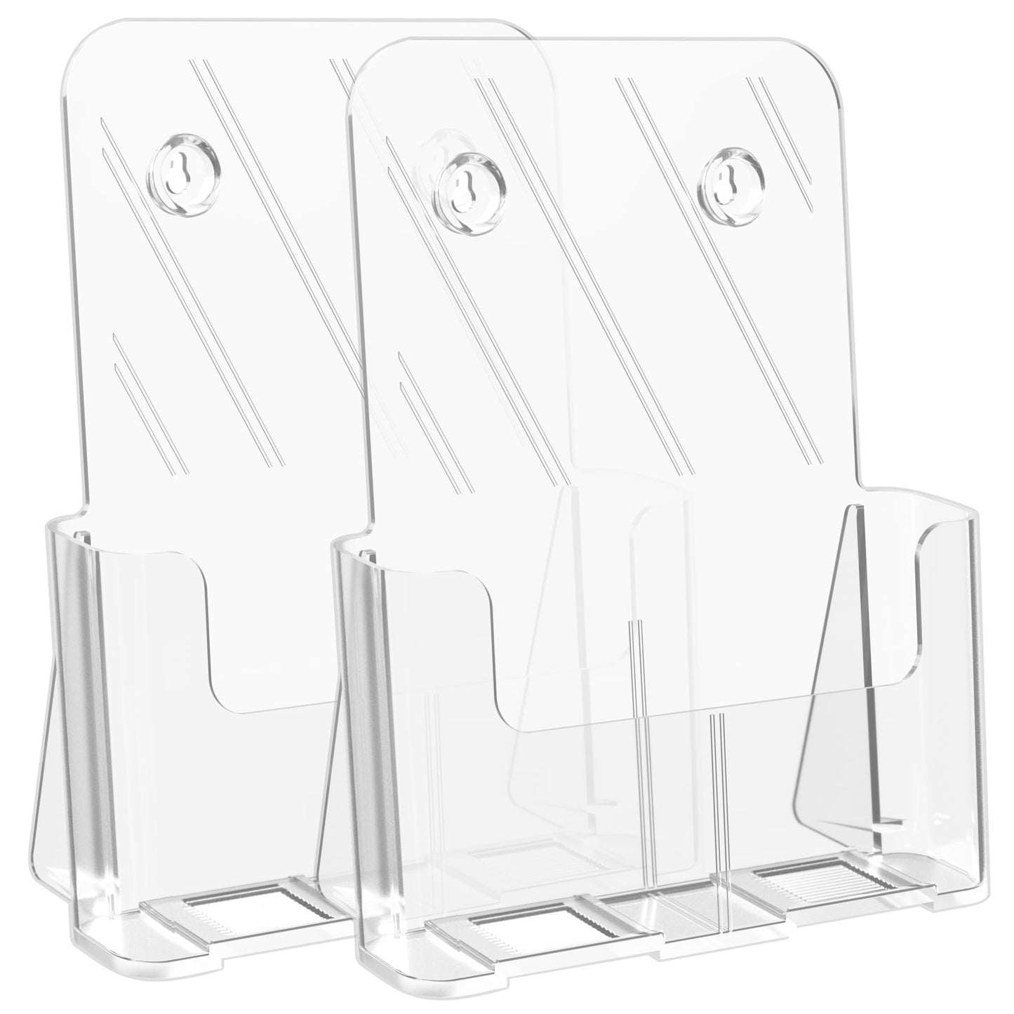 HLF-ho Brochure Holder 8.5x11 Inch Acrylic Literature Holders Clear Plastic Flyer Display Stand Countertop Use or Wall Mount Pamphlet Holder Organizer for Office, Lobby, Hotels, Trade Shows, 2 Pack