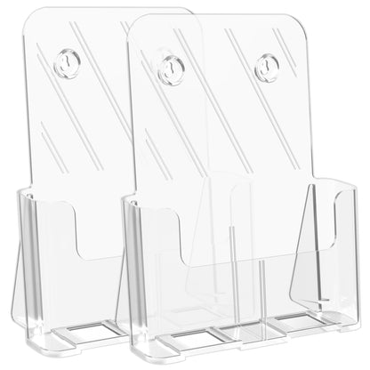 HLF-ho Brochure Holder 8.5x11 Inch Acrylic Literature Holders Clear Plastic Flyer Display Stand Countertop Use or Wall Mount Pamphlet Holder Organizer for Office, Lobby, Hotels, Trade Shows, 2 Pack