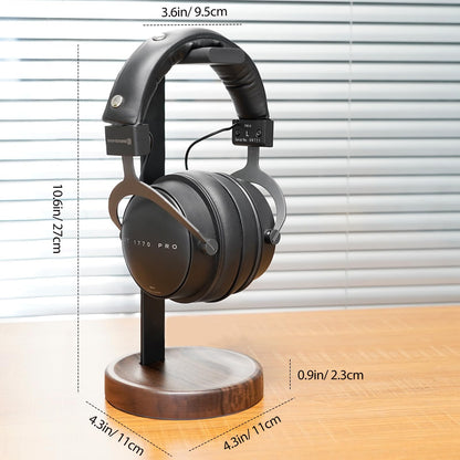 GEVO Headphone Stand for Desk - Wooden Headset Stand for Desk - Wooden Headphone Holder with Airpods Max and More