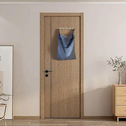 100% Linen Hanging Laundry Hamper Bag 20x27 Inch, Over the Door