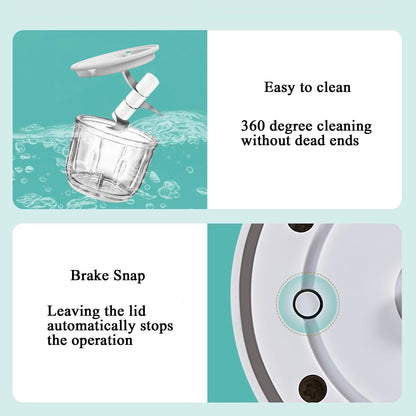 250ML Electric Garlic Chopper, Mini Portable Veggie Choppers, Garlic Grinder Masher Onion Chopper, Blender to Vegetable, Wireless Food Processor for Ginger, Chili, Fruit, Meat, etc