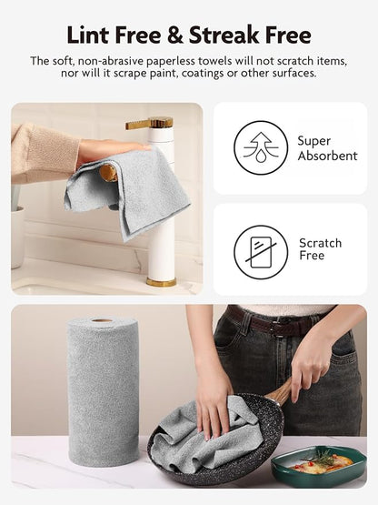 Fantasticlean Microfiber Cleaning Cloth Roll -90 Pack, Tear Away Microfiber