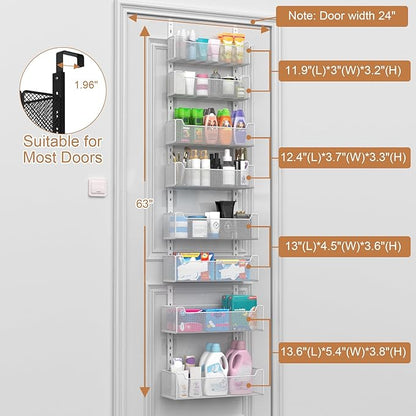 Over The Door Organizer, 8-tier Metal Door Organizer Hanging