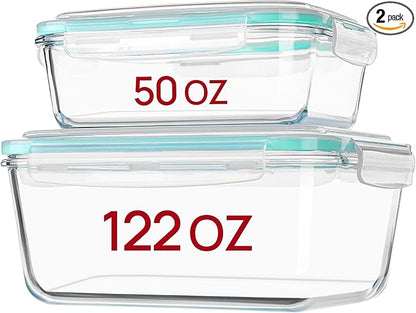 Vtopmart 122oz+50oz Large Glass Food Storage Containers