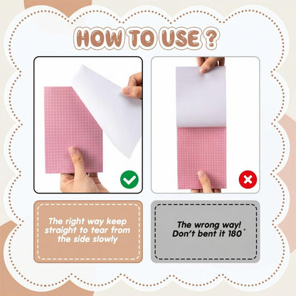 Jecery 9 Pack 4 x 6 Inch Grid Sticky Notes Self Adhesive Memo Pad Cute Graph Paper Self Stick Note Pads with Grid Lines for Gifts Office Supplies, 270 Sheets(Bright Color)