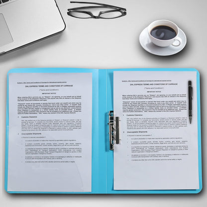 Acocony Punchless Binder with Clamp Letter Size Punchless Clamp Binder 8.5 x 11 Report Covers Plastic Vivid Multicolor Pack of 5