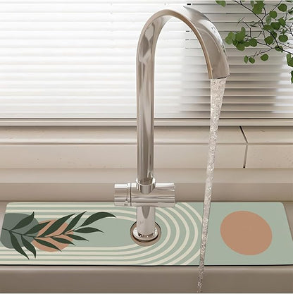 Patterned Sink Faucet Mat Kitchen Splash Guard Super Absorbent Drying Mat