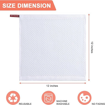 BOOMIBOO 6-Pack Kitchen Dish Cloths, 100% Cotton Waffle Weave, Ultra Soft