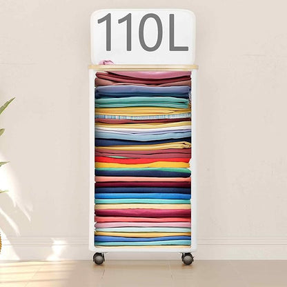 SUOCO Laundry Hamper on Wheels 100L, Clothes Basket