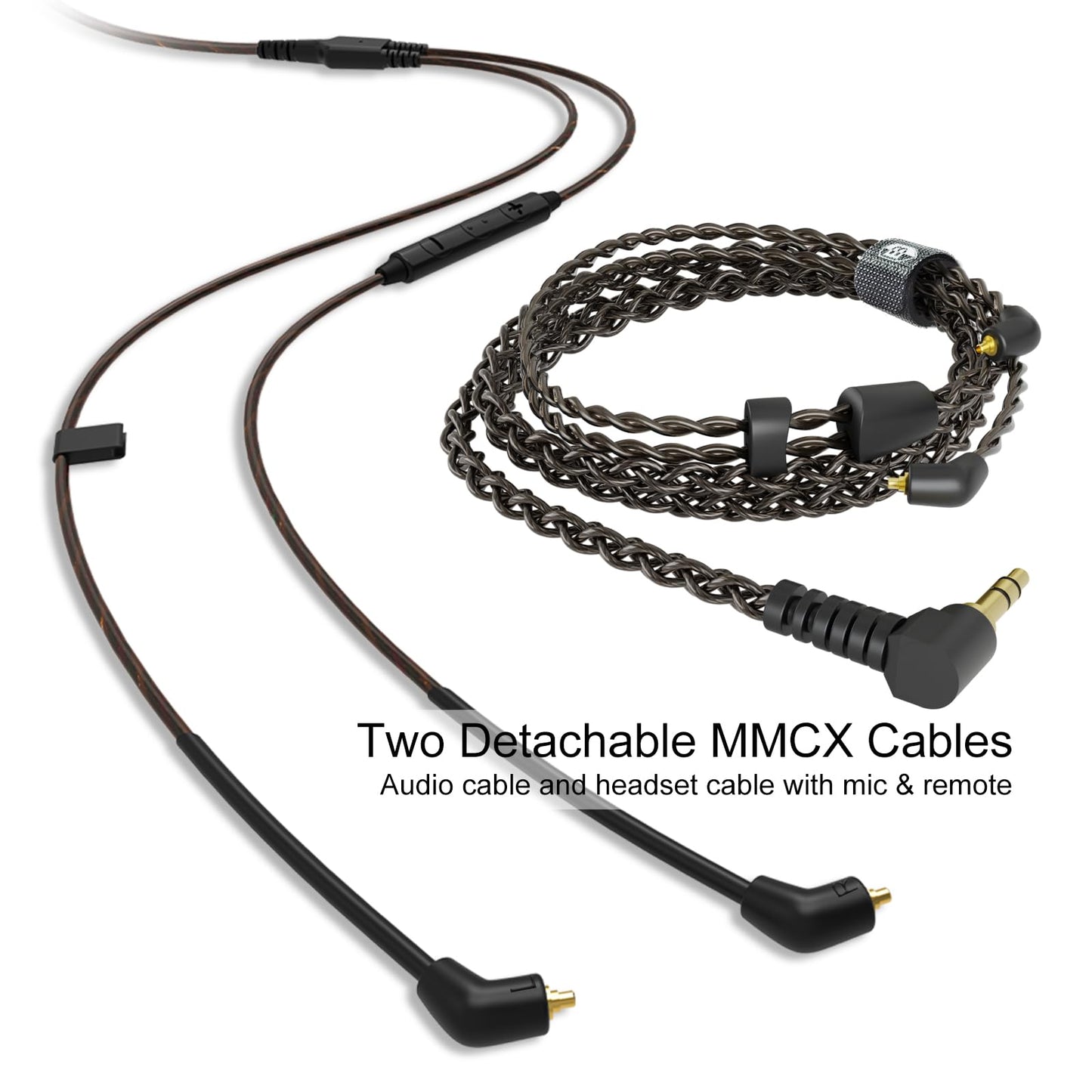 BASN Triple Driver in Ear Monitors Bmaster in-Ear Headphones with Silver-Plated MMCX Cable Ideal Earphones for Musicians Sound Engineers and DJs (Violet)