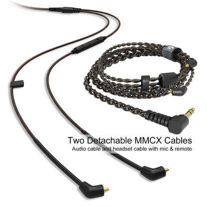 BASN Triple Driver in Ear Monitors Bmaster in-Ear Headphones with Silver-Plated MMCX Cable Ideal Earphones for Musicians Sound Engineers and DJs (Violet)