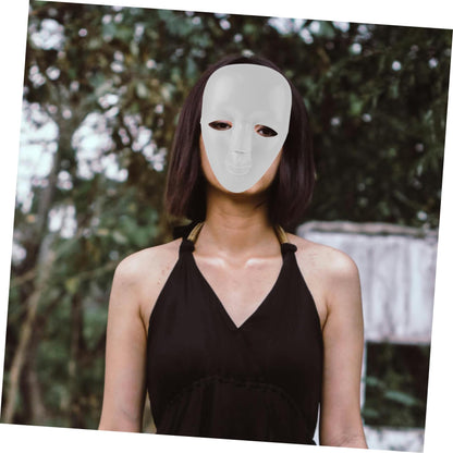 TOYANDONA 6 pcs DIY Blank Full Face Masks for Painting Sturdy Plastic Cosplay Props for Masquerade Costume Party and Role Playing Unpainted Craft Masks for Creative Decoration