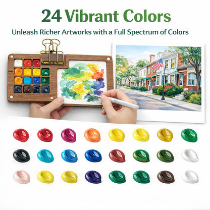 fsdyknej Portable Mini Painting Set – Compact Travel-Friendly Kit with Brushes, Palette, Mini Sketchbook, and Watercolor Paper for Artists, Beginners, and Travel Enthusiasts
