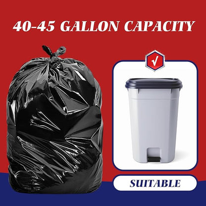 Teivio Trash Bags, 40-45 Gallon,