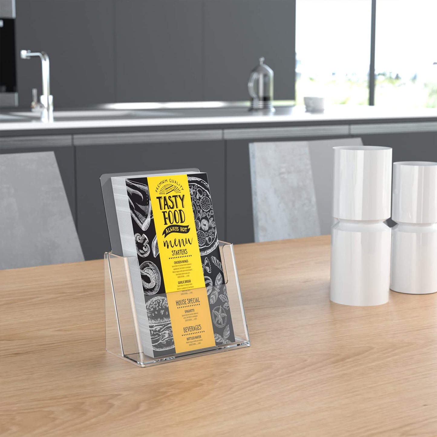 zavekia 2 Pack 6'' x 9'' Acrylic Brochure Holder,wide brochure leaflet booklet literature flyer catalog magazine. (6 x 9 in/ 2 Pack)