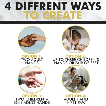 Crafts North Hand Casting DIY Kit for Couples | Complete kit with Acrylic Display, Wooden Base, and Step-by-Step Guide to Create a Perfect Hand molding Christmas Gift