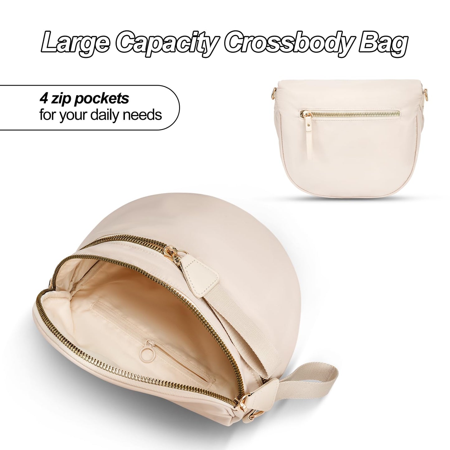 Checkered Crossbody Bag,Nylon Bum Bags for Women Crossbody,Spacious Sling Bag Purse Fanny Packs with Shoulder Strap
