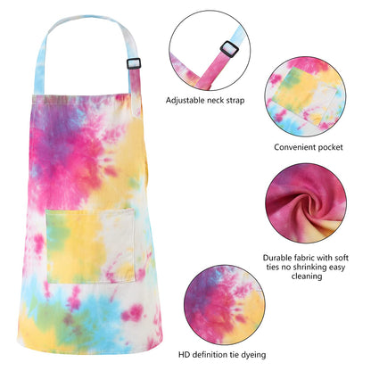 Spornic Kids Apron Kitchen Aprons for Cooking Baking Painting Crafting Art Party and Gardening (color2, Large)