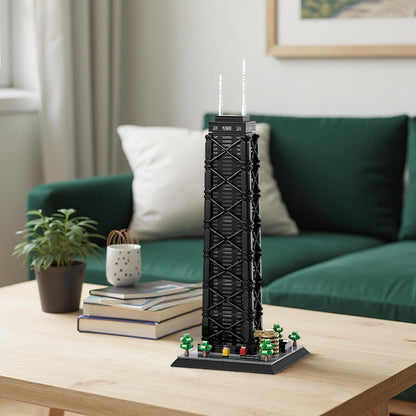 CSNRHG John Hancock Center Chicago Architecture Model Building Blocks Sets The Office Landmarks Skyline Set Toys Collection for Kids Adults 1284Pcs