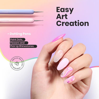 Beetles 31pcs Nail Art Brushes, Dotting Tools, Nail Art Pens, Dust Brush, Striping Liner Fingernail Drawing Pens with Palette Holder All in One for Starter Manicure Design Set