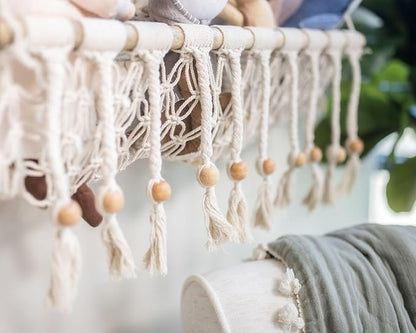 Crane Baby Macrame Hanging Storage Bin