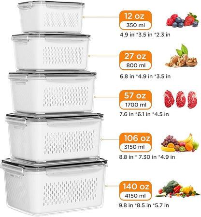 5-Pack Fruit Storage Containers