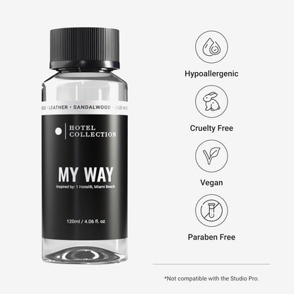 Hotel Collection Diffuser Oil - My Way - Aromatherapy Essential Fragrance Oil - Sandalwood, Warm Virginia Cedar & Beautiful Iris - 120ML 4.1 Fl oz