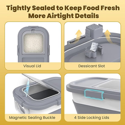 HOYTAMDA 25-35Lbs Rice Container, Collapsible Airtight Food Storage Containers