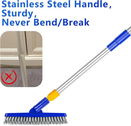ITTAHO 2 Pack Grout Brush with Long Handle, 56.5'' Swivel Grout Cleaning Brush