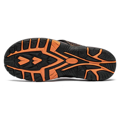 GUBARUN Mens Sport Flip Flops Comfort Casual Thong Sandals Outdoor(Brown, 13)
