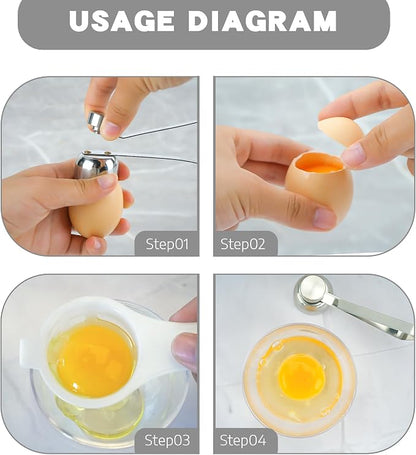 SHIDOW Egg Cracker Topper Set, Soft Hard Boiled Eggs, Egg Cutter, Egg Whacker, Egg Hammer Touch Egg Opener, Egg Separators for Raw, Soft, Hard Boiled Eggs (Style B)