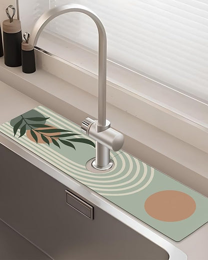 Patterned Sink Faucet Mat Kitchen Splash Guard Super Absorbent Drying Mat