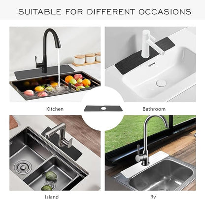 Stone Faucet Mat for Kitchen Sink, Diatomite Fast Drying Absorb Moisture Tray