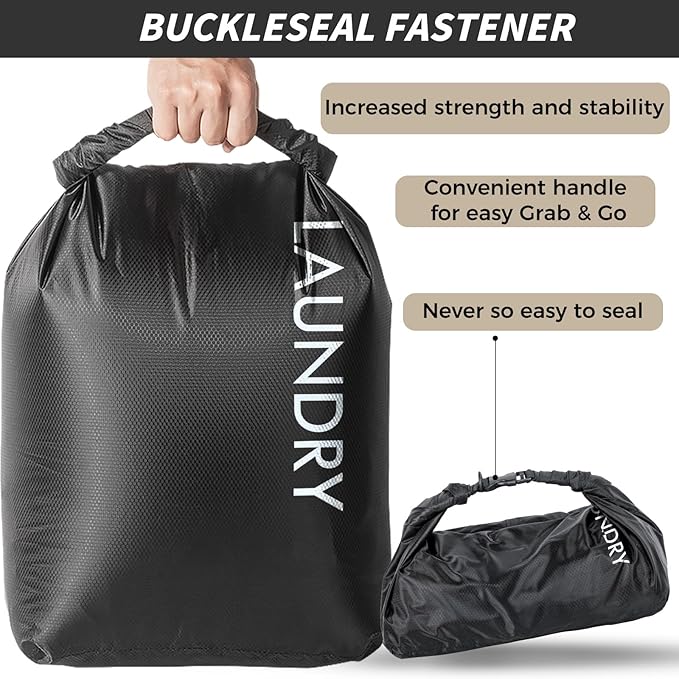 Travel Laundry Bag, Vacuum Compression Dirty Clothes Travel Bag Waterproof Wet