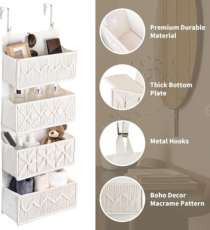 Over the Door Organizer Macrame Boho Nursery Storage