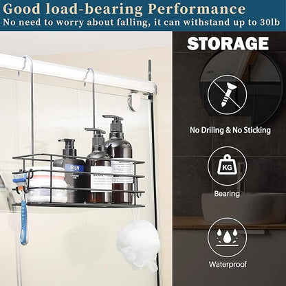 2pcs Single-Layer Shower Caddy Hanging Shower Orangizer Stainless Steel Shower