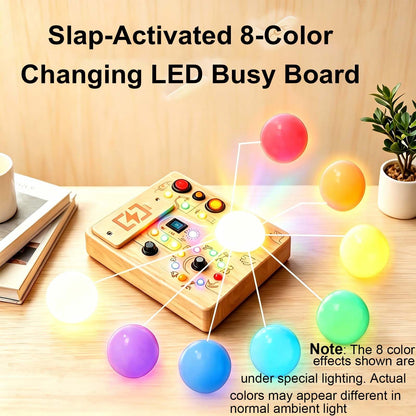 JOYKEKE Montessori Busy Board, Slap-Activated LED Toy for 1-4 Toddlers