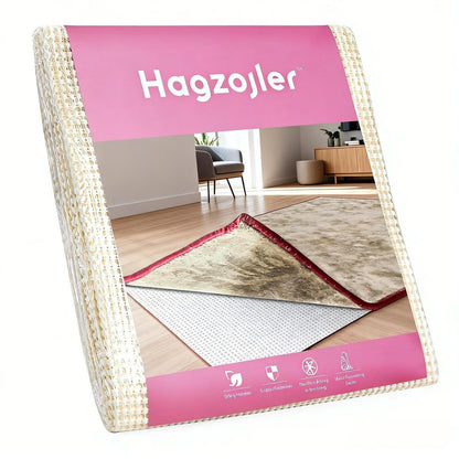 Hagzojler Non Slip Rug Pads Premium PVC Prevents Carpet Slippage Large Size Rug pad Easy Cut-to-Size Perfectly Fits Wood Floors Ceramic Tiles and Smooth Surfaces (4'×6')