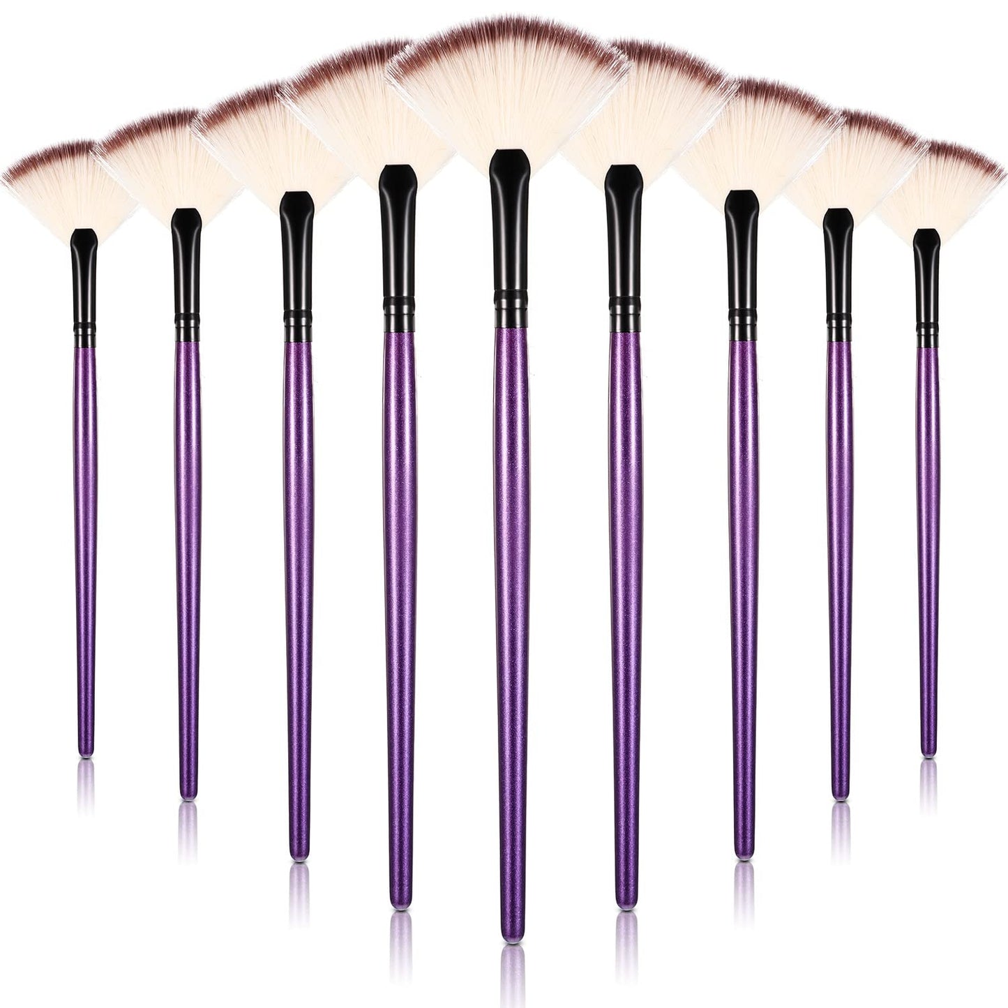 9 Pieces Facial Fan Mask Brushes, Soft Facial Applicator Brushes Tools for Peel Glycolic Makeup for Mud Cream(Champagne)