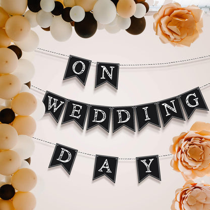 TaoBary 41 Pieces DIY Black Custom Banner Kit Includes 36 Pcs Black Blank Banners 4 Pcs White Chalk and Rope Custom Signs Phrase Banner for Birthday Wedding Baby Shower Themed Party Decorations